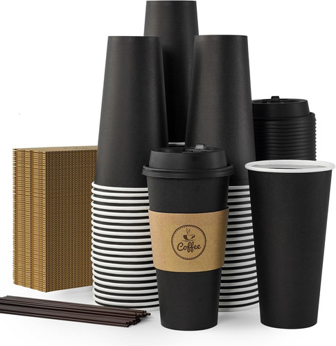 Black paper coffee cups - oz,